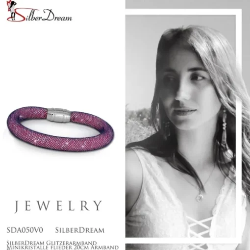 SilberDream Glitzerarmband Minikristalle flieder 20cm Armband Damen SDA050V0