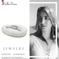 SilberDream Glitzerarmband Minikristalle weiß Doppelarmband Damen SDA051W9