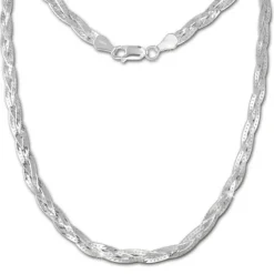 SilberDream Halskette geflochten 925 Sterling Silber Damen 45cm SDK28345J