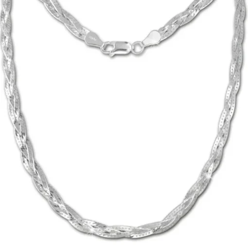 SilberDream Halskette geflochten 925 Sterling Silber Damen 45cm SDK28345J