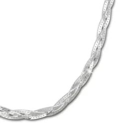 SilberDream Halskette geflochten 925 Sterling Silber Damen 45cm SDK28345J