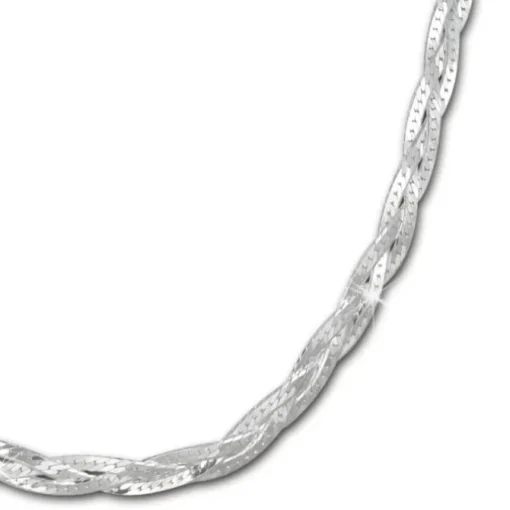 SilberDream Halskette geflochten 925 Sterling Silber Damen 45cm SDK28345J
