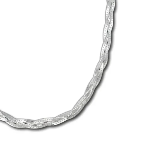 SilberDream Halskette geflochten 925 Sterling Silber Damen 45cm SDK28345J