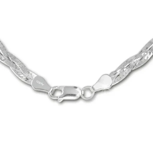 SilberDream Halskette geflochten 925 Sterling Silber Damen 45cm SDK28345J