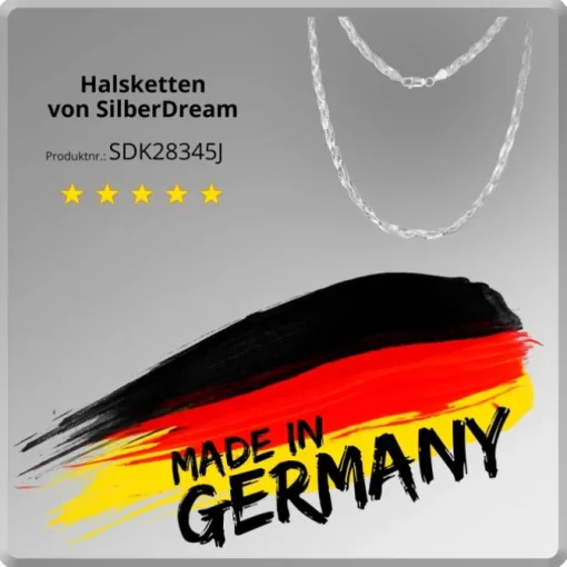 SilberDream Halskette geflochten 925 Sterling Silber Damen 45cm SDK28345J