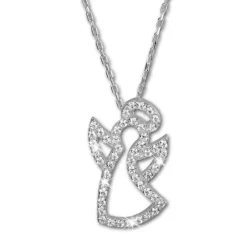 SilberDream Halskette mit Anhänger Engel Zirkonia 44,5cm 925er Silber SDK4985W
