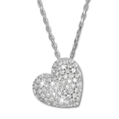 SilberDream Halskette mit Anhänger Herz Zirkonia 44,5cm 925er Silber SDK4986W