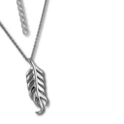 SilberDream Halskette mit Anhänger Feder 44cm - 47cm 925er Silber SDK50544J
