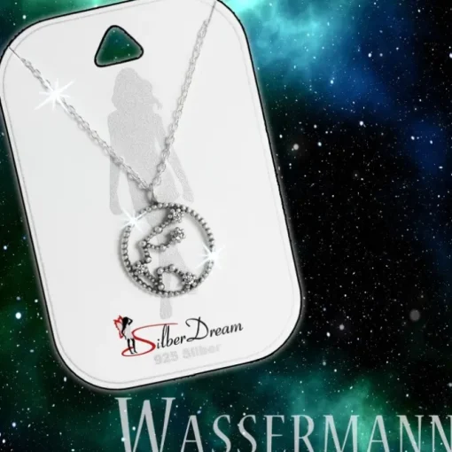 SilberDream Halskette Sternzeichen Wassermann 925er 45cm Damen Kette SDK8502W