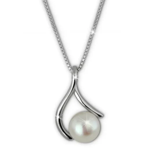SilberDream Halskette Süßwasser Perle weiß 925 Sterling Silber Damen SDK1548W