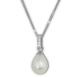 SilberDream Halskette Süßwasser Perle weiß Zirkonias 925 Silber Damen SDK1508W