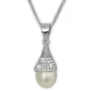 SilberDream Halskette Süßwasser Perle weiß Zirkonias 925 Silber Damen SDK1528W