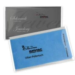 SilberDream Imppac 2Stück Schmuck Reinigungstücher blau Poliertuch ZAP137B2