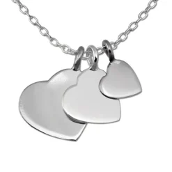 SilberDream Kette 3 Herzen 925er Sterling Silber 45cm Halskette SDK8001J