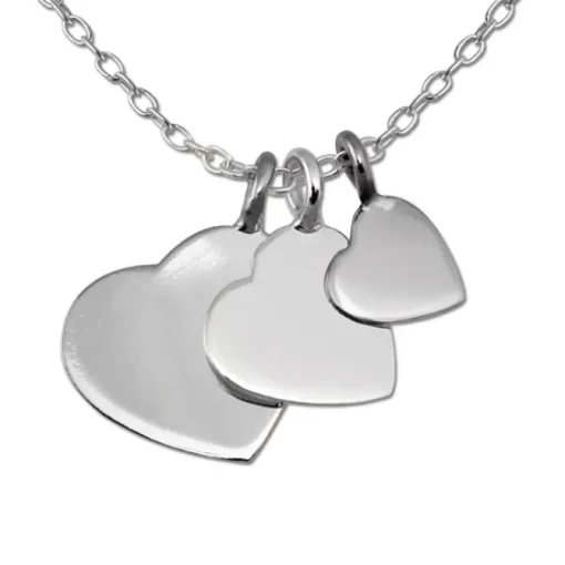 SilberDream Kette 3 Herzen 925er Sterling Silber 45cm Halskette SDK8001J