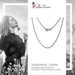 SilberDream Kette Anker diamantiert 925er Silber 42cm Damen Halskette SDK28942J