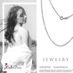 SilberDream Kette Anker diamantiert 925er Silber 50cm Damen Halskette SDK28950J