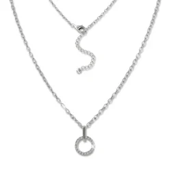 SilberDream Kette Circle Zirkonia weiß 925 Silber 42-45cm Halskette GSK410W
