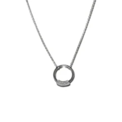 SilberDream Kette Circle Zirkonia weiß 925 Silber 42-46cm Halskette GSK406W