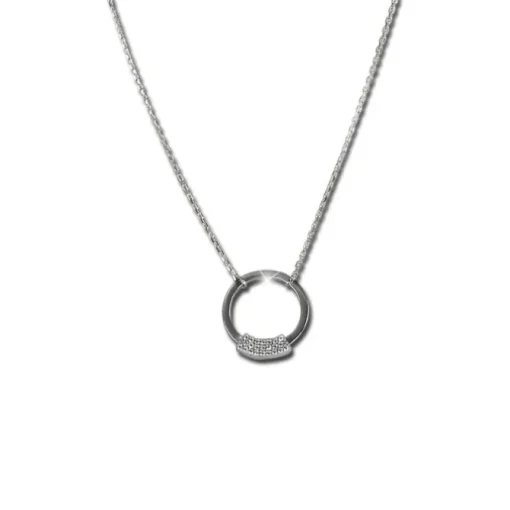 SilberDream Kette Circle Zirkonia weiß 925 Silber 42-46cm Halskette GSK406W