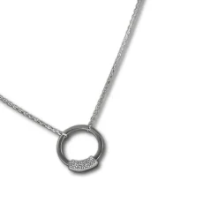 SilberDream Kette Circle Zirkonia weiß 925 Silber 42-46cm Halskette GSK406W