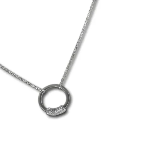 SilberDream Kette Circle Zirkonia weiß 925 Silber 42-46cm Halskette GSK406W