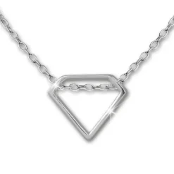SilberDream Kette Diamant-Form 925er Sterling Silber 46cm Halskette SDK8011J