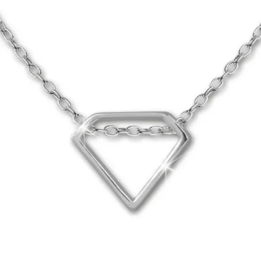 SilberDream Kette Diamant-Form 925er Sterling Silber 46cm Halskette SDK8011J