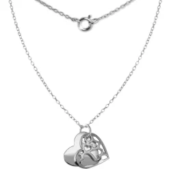 SilberDream Kette Doppel Herz 925 Sterling Silber 45cm SDK8007J