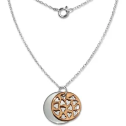 SilberDream Kette Doppel Plakette rose vergoldet 925 Silber 45cm SDK8004E