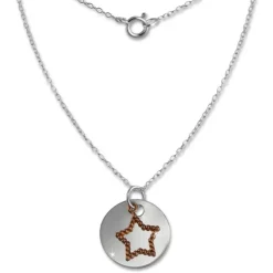 SilberDream Kette Doppel Anhänger Stern rose vergoldet 925 Silber 45 cm SDK8005E