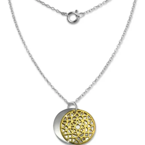 SilberDream Kette Doppel Plakette gold vergoldet 925 Silber 45 cm SDK8008Y