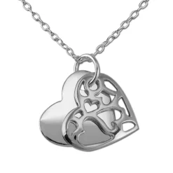 SilberDream Kette Doppel Herz 925 Sterling Silber 45cm SDK8007J