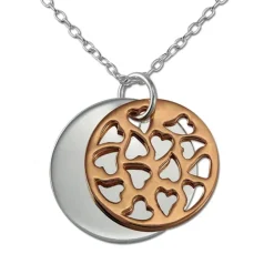 SilberDream Kette Doppel Plakette rose vergoldet 925 Silber 45cm SDK8004E