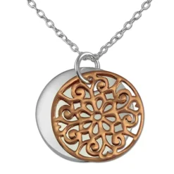 SilberDream Kette Doppel Plakette rose vergoldet 925 Silber 45 cm SDK8002E