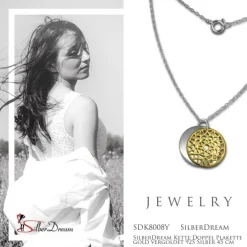 SilberDream Kette Doppel Plakette gold vergoldet 925 Silber 45 cm SDK8008Y