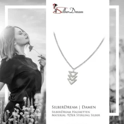 SilberDream Kette Dreiecke 925er Sterling Silber 45cm Damen Halskette SDK8013J