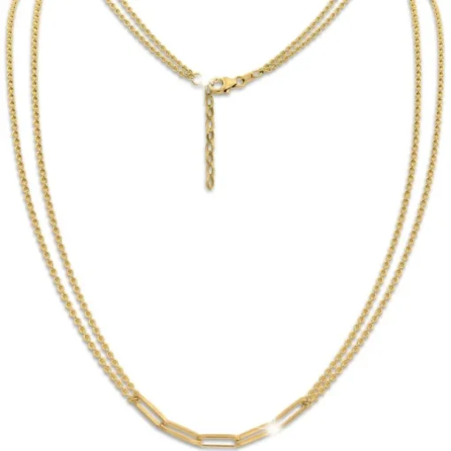 SilberDream Kette Fantasie 925 Silber vergoldet Damen 45cm + 3cm SDKK0045Y