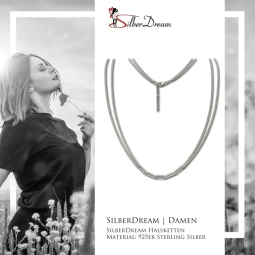 SilberDream Kette Fantasie 925 Sterling Silber Damen 45cm + 3cm SDKK0045J
