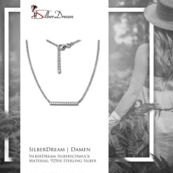 SilberDream Kette Glamour Zirkonia weiß 925er Silber 42-45cm Halskette GSK404W