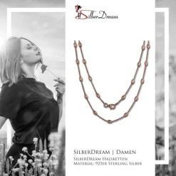 SilberDream Kette Glamour rosevergoldet 925 Silber 45cm Damen Kette SDK26245E