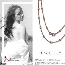 SilberDream Kette Glamour rosevergoldet 925 Silber 45cm Damen Kette SDK26245E
