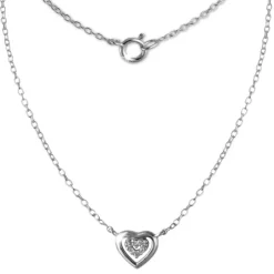 SilberDream Kette Herz 925er Sterling Silber 45cm Halskette SDK8009J