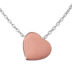 SilberDream Kette Herz rose vergoldet 925 Silber 45cm Halskette SDK8000E