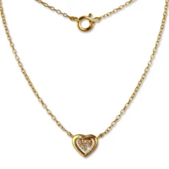 SilberDream Kette Herz vergoldet 925er Sterling Silber 45cm Halskette SDK8009Y