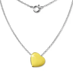 SilberDream Kette Herz vergoldet 925 Sterling Silber 45cm Halskette SDK8000Y
