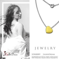 SilberDream Kette Herz vergoldet 925 Sterling Silber 45cm Halskette SDK8000Y