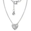 SilberDream Kette Herz Zirkonia weiß 925er Silber 41-44cm Halskette GSK401W