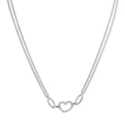 SilberDream Kette Herz Zirkonia weiß 925er Silber 45cm Halskette SDK423W