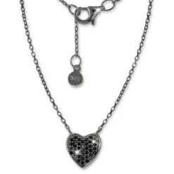 SilberDream Kette Herz Zirkonia schwarz 925er Silber 41-44cm Halskette GSK401S